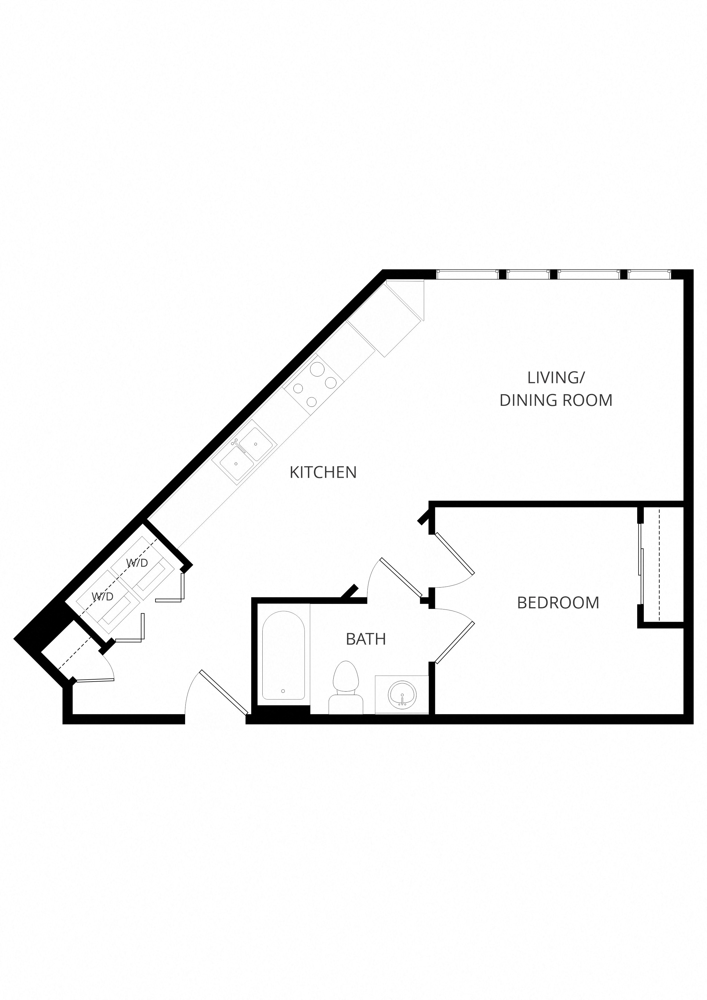 A1_OneBedroom floor plan